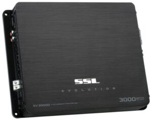 sound storm laboratories ev3000d evolution series car audio amplifier – 5000 high output, class d, monoblock, 1 ohm, low level inputs, low pass crossover, hook up to stereo and subwoofer