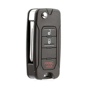 1x new replacement keyless entry remote control key fob compatible with & fits for chrysler dodge jeep