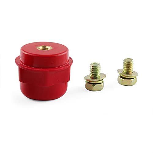 E-outstanding 5 Pcs Busba Insulator with Combined Screw, Red Resin Polyester Standoff Insulators, SM25xM6