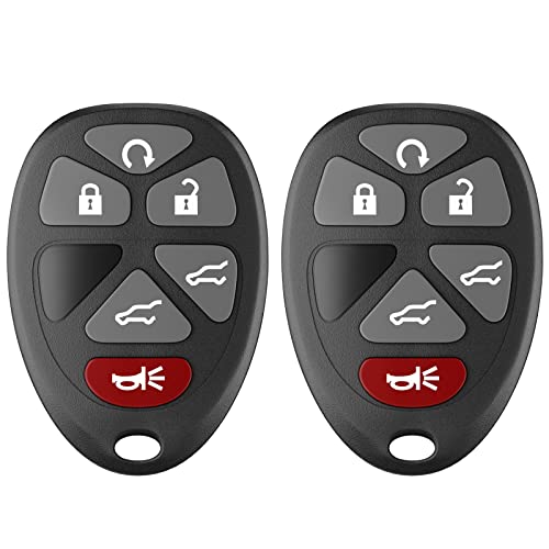 Car Key Fob Keyless Entry Remote fits 2007-2014 Chevy Tahoe Suburban, 2007-2014 GMC Yukon, Cadillac Escalade OUC60270, OUC60221, Set of 2