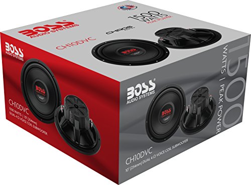 BOSS Audio Systems CH10DVC 1500 Watt, 10 Inch, Dual 4 Ohm Voice Coil Car Subwoofer