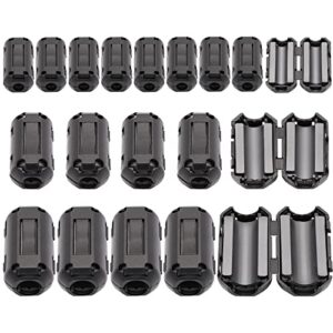 taigoehua 20 pieces (black) rfi emi noise suppressor cable clip for 5mm/ 7mm/ 9mm diameter cable
