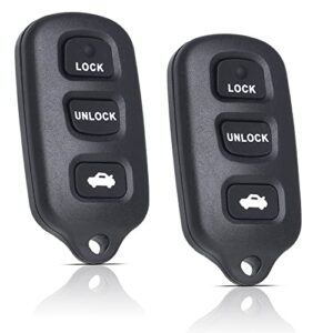 2 key fob remote replacement fits for toyota sienna 1999 2000 2001 2002 2003/matrix&pontiac vibe 03 2004 2005 2006 2007 2008/camry 02-06/solara 02-03 q43vt14t keyless entry remote control 89742-aa030