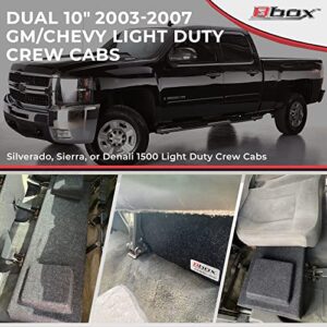 Bbox Dual 10 Inch Subwoofer Sealed Enclosure - Fits 2003-2007 Light Duty Chevrolet/GMC Crew Cab - Car Subwoofer Boxes & Enclosures - Subwoofer Box Improves Audio Quality, Sound and Bass - Charcoal