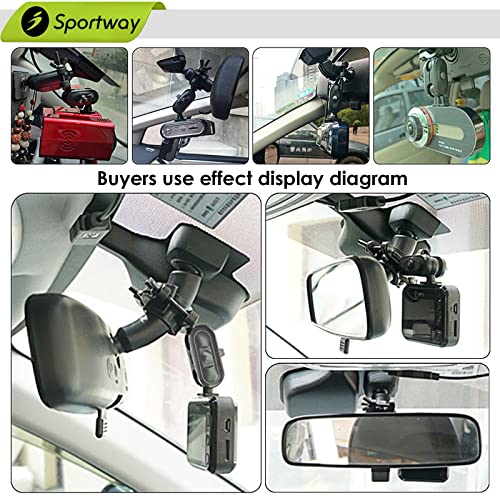 Dash Cam mount, Sportway S80 Dash Cam Mirror Mount Holder with 16pcs Joints for Rove APEMAN CHORTAU Roav Nexar iiwey YI Z-Edge Old Shark KDLINKS Crosstour VANTRUE GoPro... 99% Car Dash Cameras DVR GPS