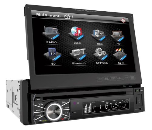 Power Acoustik PTID-8920B In-Dash DVD AM/FM Receiver with 7-Inch Flip-Out Touchscreen Monitor and USB/SD Input