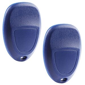 Replacement For 2005-2012 Buick Chevrolet Pontiac Saturn Blue 4-Button Keyless Entry Remote Fob 15252034 (Set of 2)