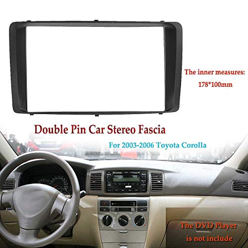 YuYue Radio Stereo Panel for Toyota Corolla 2003-2006 2 Din Car Radio Frame Fascia Panel DVD Stereo CD Panel Dash Mount Refit Installation Trim Kit Frame