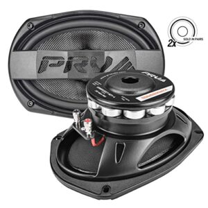 prv audio 2x 69mr500cf-ndy-4 6×9 midrange speaker 500 watts 4 ohm carbon fiber neodymiun water resistant pro audio for boat utv 4-wheeler motorcycle (2 speakers)