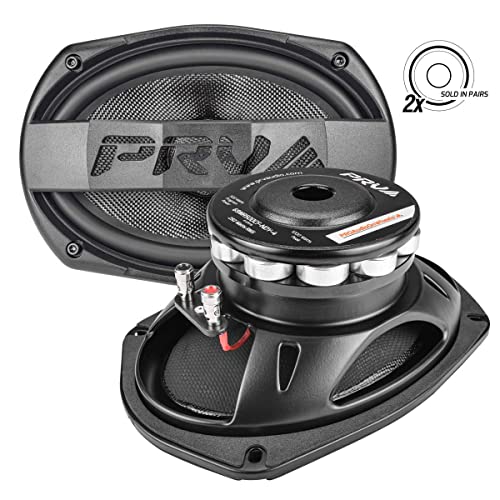 PRV AUDIO 2X 69MR500CF-NDY-4 6x9 Midrange Speaker 500 Watts 4 Ohm Carbon Fiber Neodymiun Water Resistant Pro Audio for Boat UTV 4-Wheeler Motorcycle (2 Speakers)