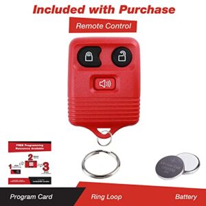 KeylessOption Red Replacement 3 Button Keyless Entry Remote Control Key Fob Clicker