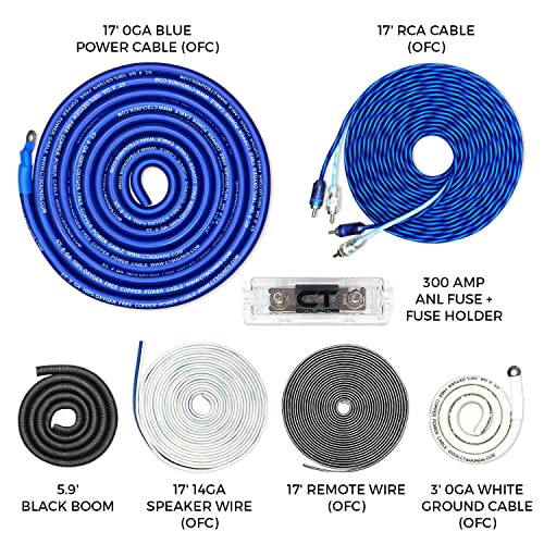 CT Sounds 1/0 Gauge OFC Complete Amp Wiring Install Kit, AMPKIT-0GA-ELITE