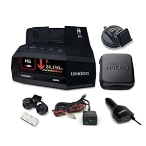 UNIDEN R8 Extreme Long-Range Radar/Laser Detector, Dual-Antennas Front & Rear Detection w/Directional Arrows & RDA-HDWKT Smart Hardwire Kit with Mute/Mark Button, LED Alert & Power LED