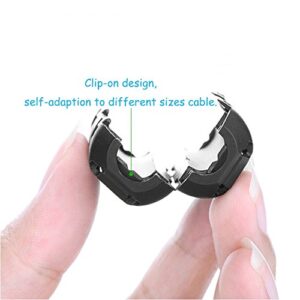 Yarachel 50PCS RFI EMI Noise Suppressor Cable Clip for 3.5mm/ 5mm/ 7mm/ 9mm/ 13mm Diameter Cable