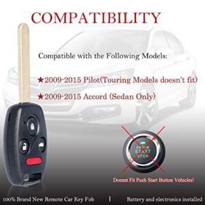 Key Fob Remote Replacement Fits for Honda Pilot 2009 2010 2011 2012 2013 2014 2015/ Accord Sedan 2008-2012 KR55WK49308 Keyless Entry Remote Control 35118-TA0-A00