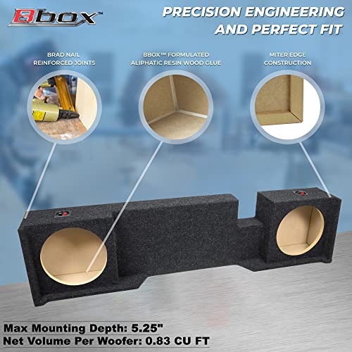 Bbox Dual Sealed 10 Inch Subwoofer Enclosure - Accu-Tuned Sealed Subwoofer Boxes & Enclosures - Subwoofer Box Improves Audio Quality, Sound & Bass - Fits 2004 - 2008 Ford F150 Super Crew / Super Cab