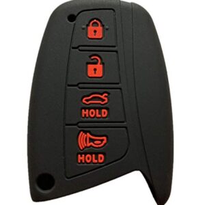 Rpkey Silicone Keyless Entry Remote Control Key Fob Cover Case protector Replacement Fit For 2015 2016 Hyundai Genesis 2013 2014 2015 Santa Fe 2014 2015 Equus 2015 Azera SY5DMFNA433 SY5DMFNA04