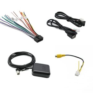 android car stereo radio wiring harness kit with 16 pin iso radio harness adapter back camera rca wire gps antenna connector 4/6 pin usb cable