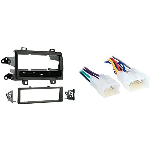 Metra 99-8224 Single DIN Installation Dash Kit for 2009 Toyota Matrix and Pontiac Vibe & Metra 70-1761 Radio Wiring Harness for Toyota 87-Up Power 4 Speaker