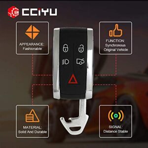 cciyu 1 X Flip Key Fob Uncut Blade (SHELL CASE) 5 Buttons Replacement for 07-15 for Jaguar XF XK8 XKR XK Keyless Entry Remote for Smart Key W/Insert with FCC: KR55WK45694 KR55WK49244