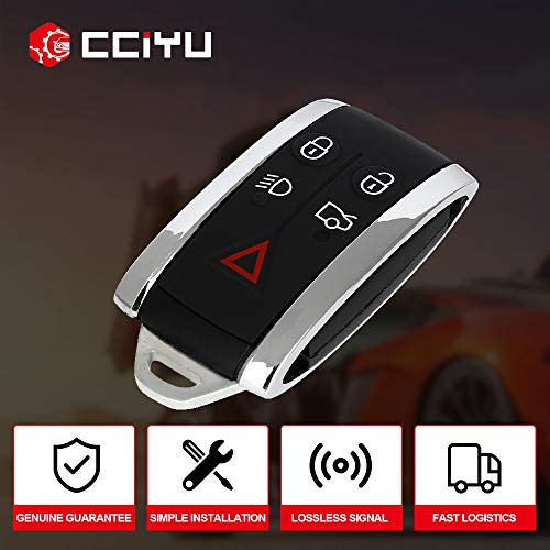 cciyu 1 X Flip Key Fob Uncut Blade (SHELL CASE) 5 Buttons Replacement for 07-15 for Jaguar XF XK8 XKR XK Keyless Entry Remote for Smart Key W/Insert with FCC: KR55WK45694 KR55WK49244