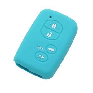 segaden silicone cover protector case holder skin jacket compatible with toyota 4 button smart remote key fob cv2405 light blue