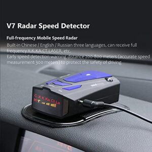 Radar Detector for Cars, Car Electronic Dog Detectors 360 Degree Protection Long Range Detection with Vehicle Speed Alarm System, City/Highway Mode, Led Display, Memory Function(Blue)