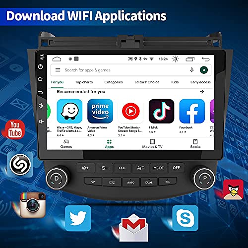 Car Radio Stereo for Honda Accord 2003 2004 2005 2006 2007,Built-in Carplay/Android Auto 10 inch Head Unit 2G RAM 32G ROM with WiFi GPS Navigation DSP Bluetooth
