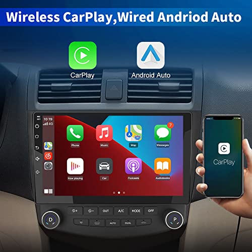 Car Radio Stereo for Honda Accord 2003 2004 2005 2006 2007,Built-in Carplay/Android Auto 10 inch Head Unit 2G RAM 32G ROM with WiFi GPS Navigation DSP Bluetooth