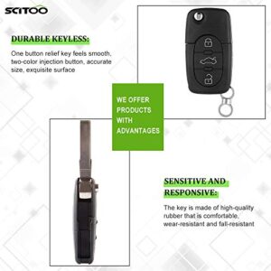 SCITOO 3 Buttons Keyless Entry Remote Car Key Fob Case Fit for Audi TT A4 A6 2001-2006 1PC FCC MYT8Z0837231