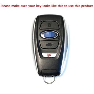iJDMTOY Black Carbon Fiber Pattern Key Fob Cover Compatible with Subaru 2013-up BRZ, 15-up Legacy Outback Crosstrek, 16-up WRX/STi, 17-up Forester Impreza Keyless Fob
