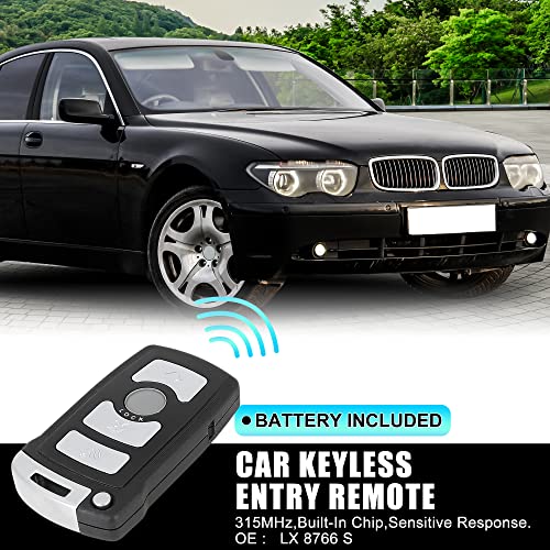 X AUTOHAUX Replacement Keyless Entry Remote Car Key Fob 315Mhz LX 8766 S for BMW 7 Series 2002-2008