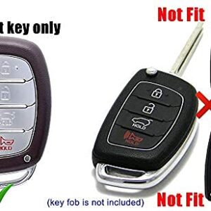 A.M.E. 2PCS Key Fob Cover for Hyundai Tucson Elantra Sonata Smart 4Button Remote , (Push Button) Case Skin Protector (RED & Black)