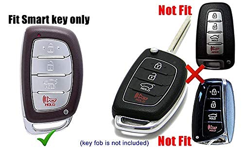 A.M.E. 2PCS Key Fob Cover for Hyundai Tucson Elantra Sonata Smart 4Button Remote , (Push Button) Case Skin Protector (RED & Black)