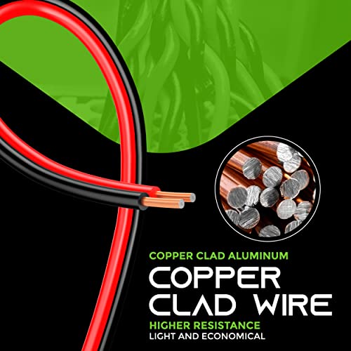 GearIT 18 Gauge Wire (500ft - Black/Red) GPT Automotive Primary Bonded Wire - Copper Clad Aluminum CCA - Car Audio, Speaker Wire, Trailer Harness, Electrical - 500 Feet Total 18ga awg