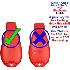 2 New Red Keyless Entry 4 Buttons Remote Start Car Key Fob Shell / CASE M3N5WY783X, IYZC01C 56046707AE for Dodge Challenger Charger Durango Chrysler Town Country Grand Caravan Journey & Ram