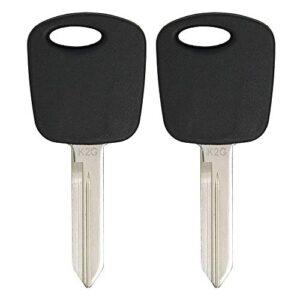 keyless2go replacement for new uncut transponder ignition car key h72 (2 pack)