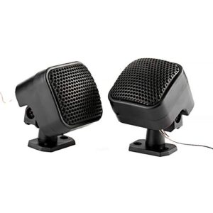 Automobile Tweeter Loudspeaker, 2pcs Car Small Square Speaker 500W Loud Audio Music Tweeter Loudspeaker for Most Cars Black