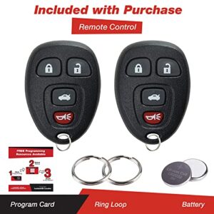 KeylessOption Keyless Entry Remote Control Car Key Fob Replacement for 15252034 (Pack of 2)