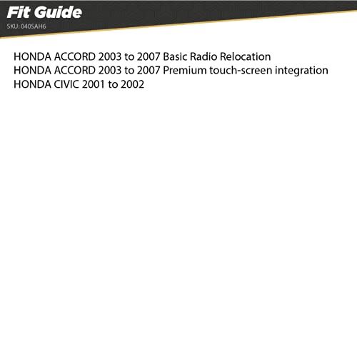 Scosche Compatible with Select 2001 to 2002 Honda Civic & 2003 to 2007 Honda Accord 5.25" - 6.5" Speaker Adapters (1 Pair) SAH6