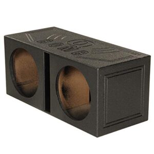 Q Power QBOMB8V Dual 8 Inch Vented Port Subwoofer Sub Box with Bedliner Spray