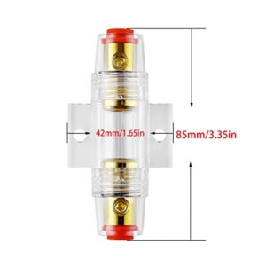 OWOFYDR Car Stereo Fuse Holder 100 Amp-Size 4-8 AWG Inline Waterproof Fuse Holder Three 100A AGU Type Fuses for Car Audio/Alarm/Amplifier/Compressor (1 Set)