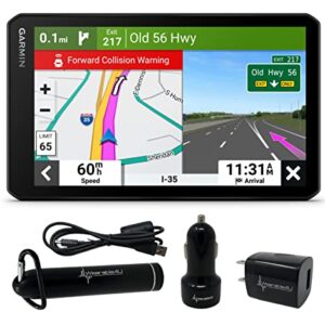 Garmin RV Cam 795, Large, Easy-to-Read 7” GPS RV Navigator, Built-in Dash Cam, Automatic Incident Detection, Custom RV Routing with Wearable4U Power Pack Bundle