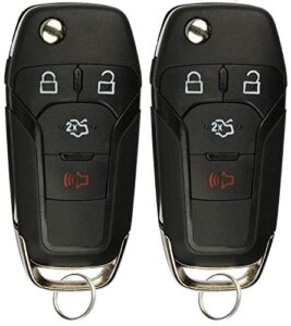 keylessoption keyless entry car remote uncut ignition flip key fob for 2013-2016 ford fusion n5f-a08taa (pack of 2)