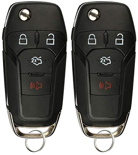 KeylessOption Keyless Entry Car Remote Uncut Ignition Flip Key Fob for 2013-2016 Ford Fusion N5F-A08TAA (Pack of 2)