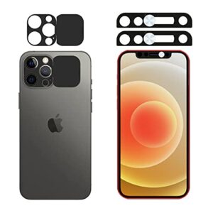 eysoft camera lens cover compatible for iphone 12 pro max bundled with iphone front camera cover (silver),protect privacy and security but not affect face recognition
