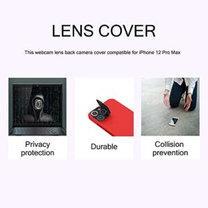 EYSOFT Camera Lens Cover Compatible for iPhone 12 Pro Max Bundled with iPhone Front Camera Cover (Silver),Protect Privacy and Security But Not Affect Face Recognition