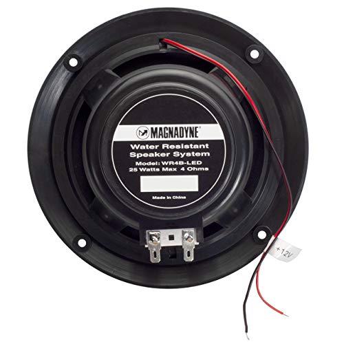 Magnadyne WR4B-LED 5 INCH Water Resistant Dual Cone Speaker with Blue LED Lights (Sold AS A Pair)