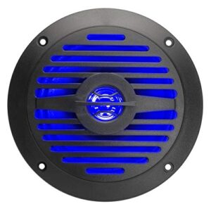 Magnadyne WR4B-LED 5 INCH Water Resistant Dual Cone Speaker with Blue LED Lights (Sold AS A Pair)