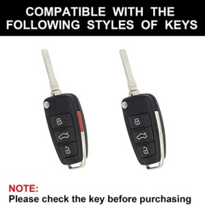 SK CUSTOM White TPU Gold Edge Smart Key Fob Case Protective Cover Compatible with Audi A1 A3 A4 A5 A6 A8 Q3 Q5 Q7 R8 RS4 S3 S4 S5 S6 S8 TT 3 Button Keyless Car Remote Accessory
